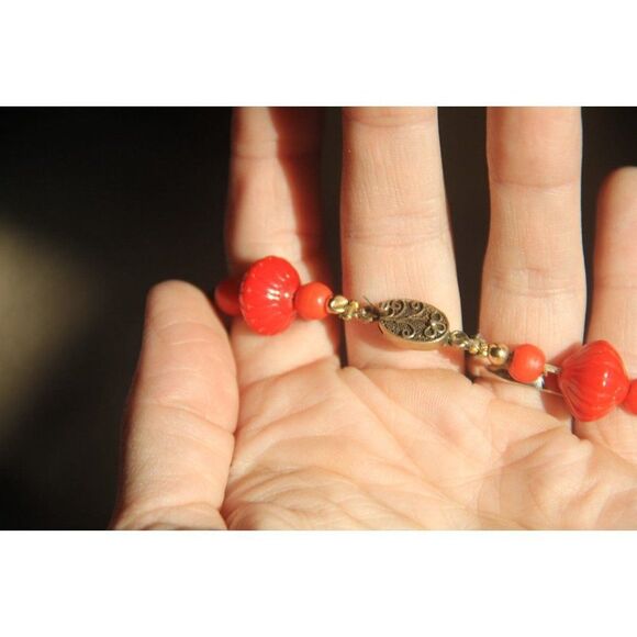 boho vintage antique india necklace heart large tribal ethnic statement pendant - Picture 7 of 8